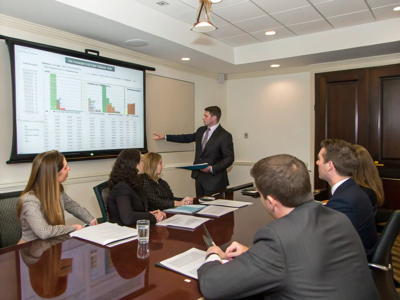 A consultant presenting a risk assessment report to a board of directors, highlighting potential threats and mitigation strategies.